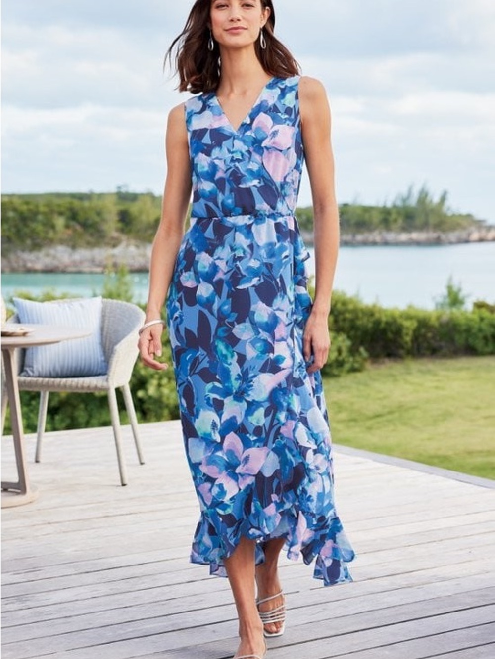 Soft Surroundings Women's Ashlyn Floral Maxi Dress Size M $160 NWT